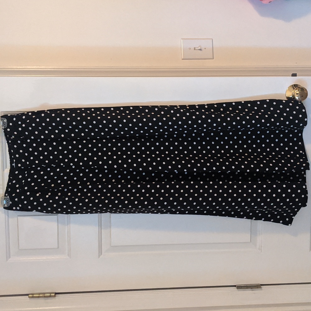 Black Polka Dot Wide-Leg Trousers